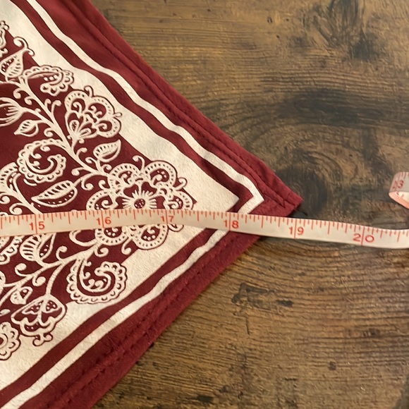 Handkerchief Style Short Sleeve Crop Top * Burgundy *‎ Papermoon * Size Small - Picture 13 of 14